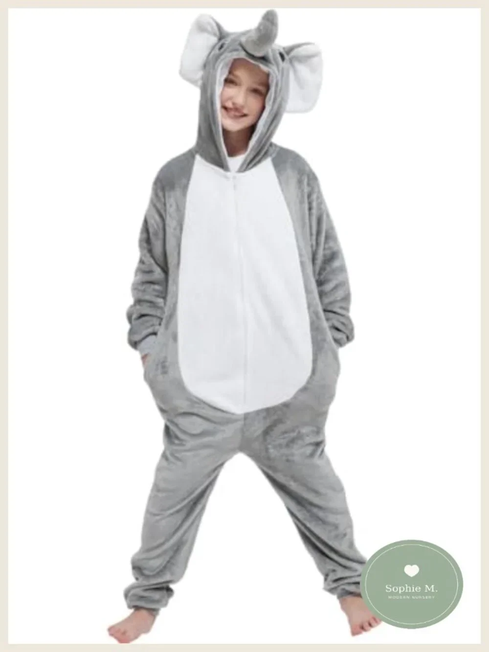 Elephant Onesie Kids Costume One Piece Pajamas Halloween
